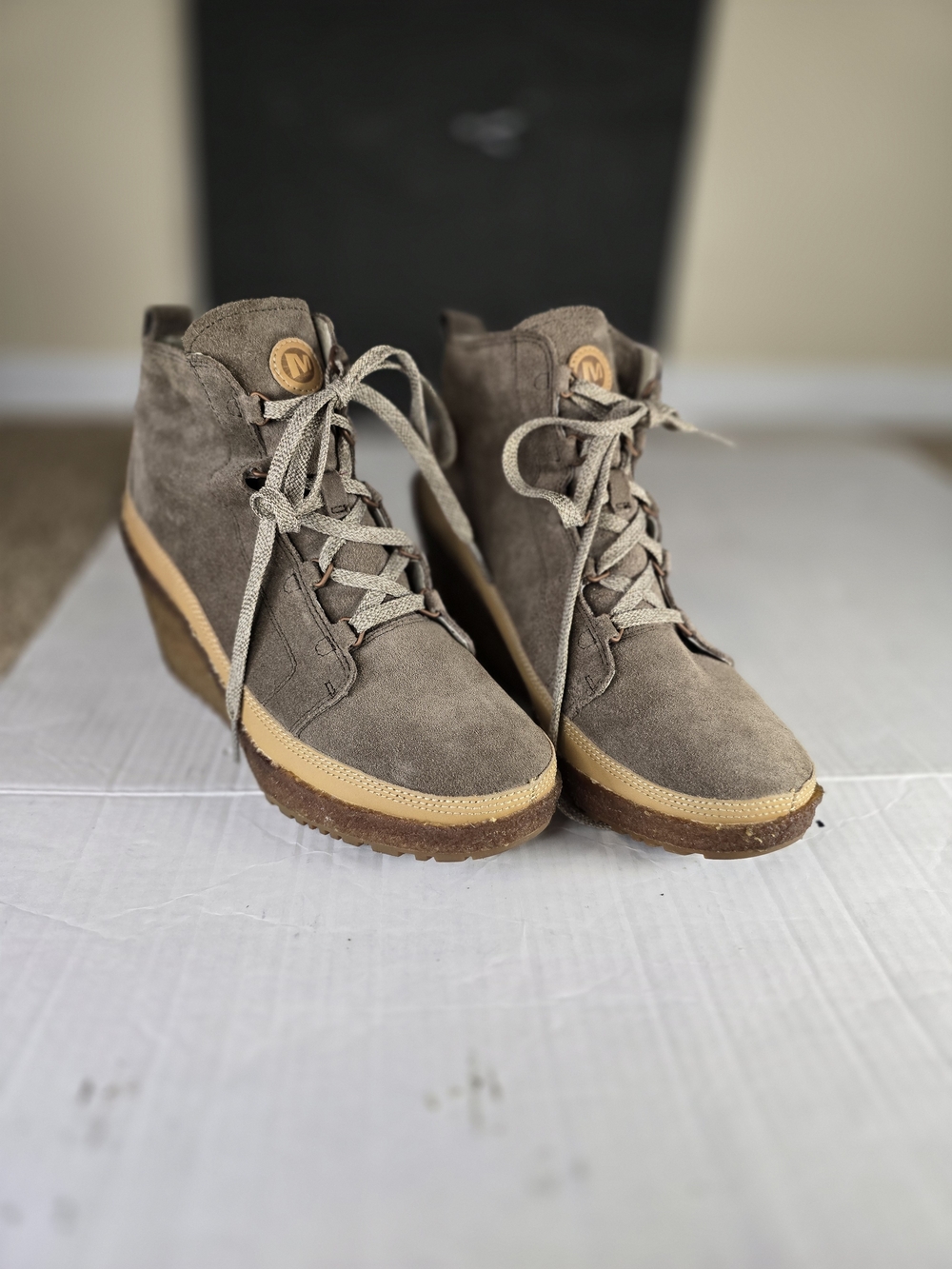 Merrell Tremblant Wedge Lace Up Ankle Suede Boots Women’s Size 10.5